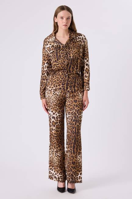 Fever - Leopar desenli dökümlü pantolon