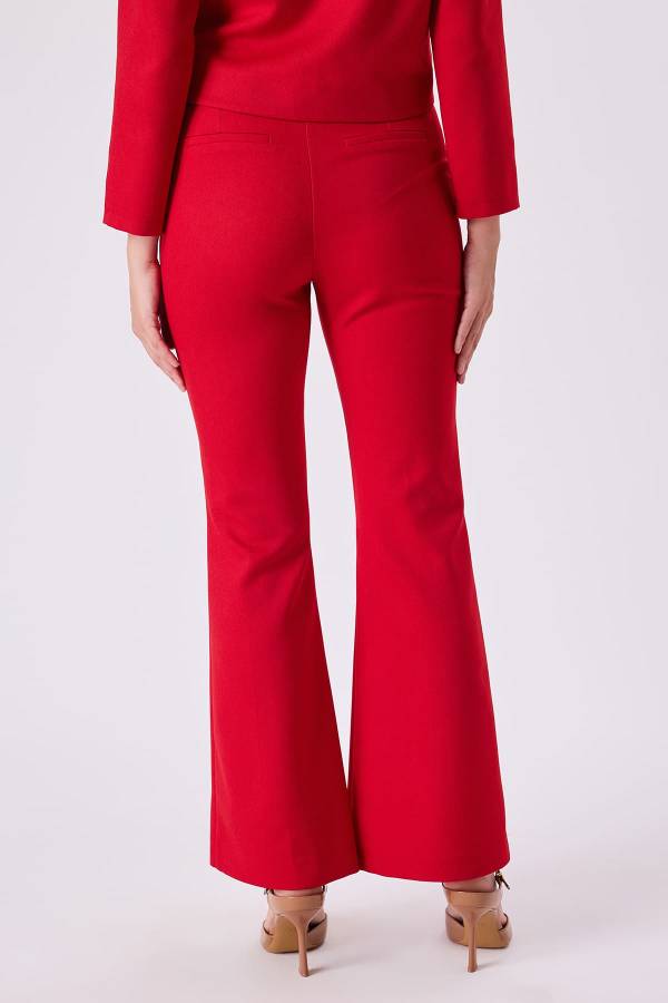 Kemerli ispanyol paça pantolon