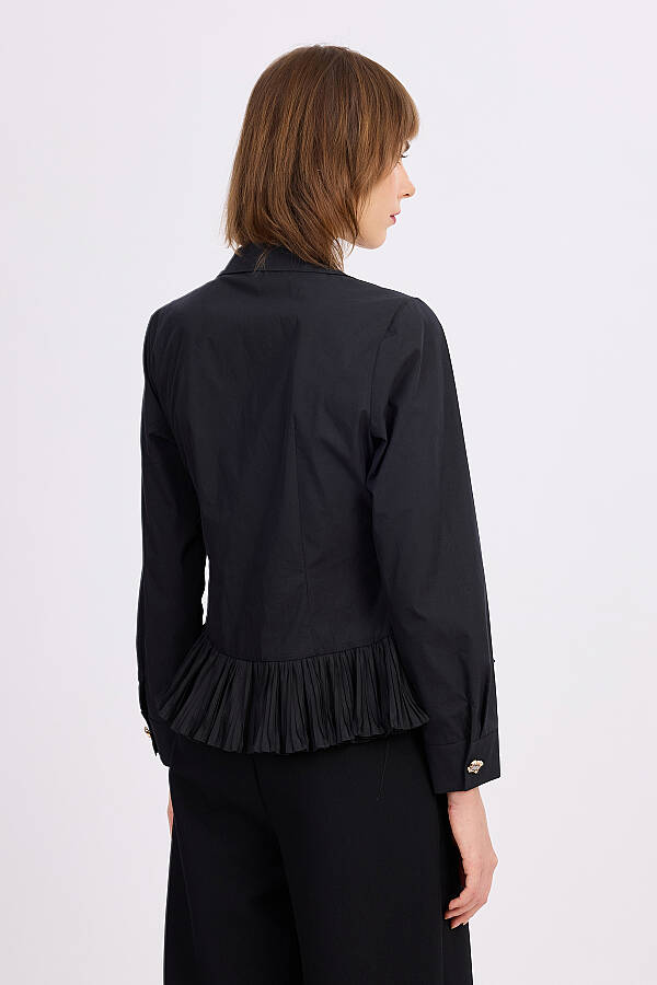 Taşlı düğmeli poplin gömlek - 3