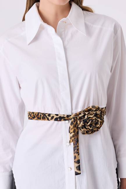 Fever - Leopar çicekli poplin gömlek (1)