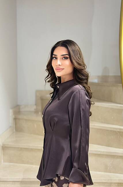 Düğme detaylı saten gömlek - 12