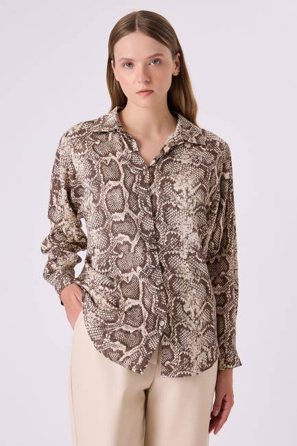 Fever - Desenli viskon gömlek