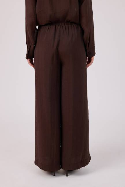 Beli bağcıklı düz paça pantolon - 5