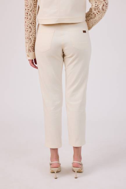 Beş cepli naturel gabardin pantolon - Thumbnail
