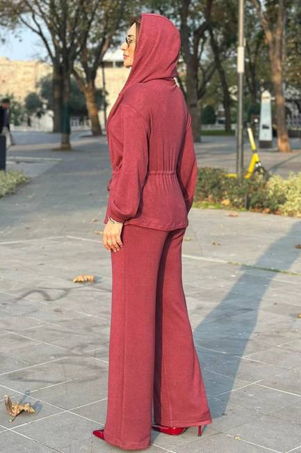 Fermuarlı örme bluz - 3