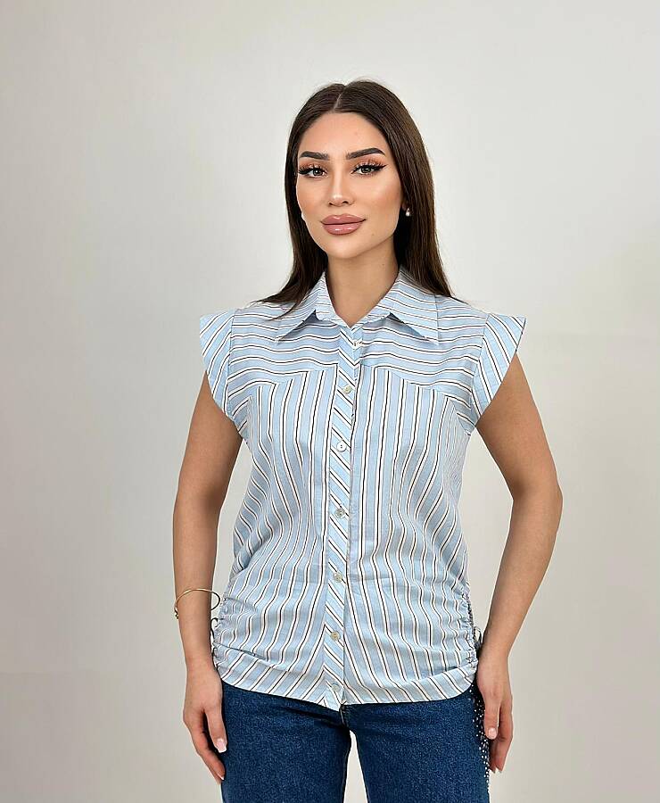 Kontrast çizgili poplin gömlek - 2