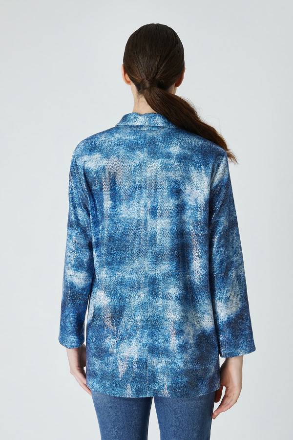Kontrast payetli blazer ceket - 3