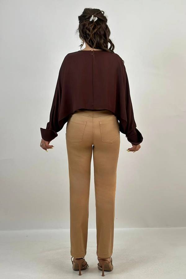 Likralı dar paça pantolon