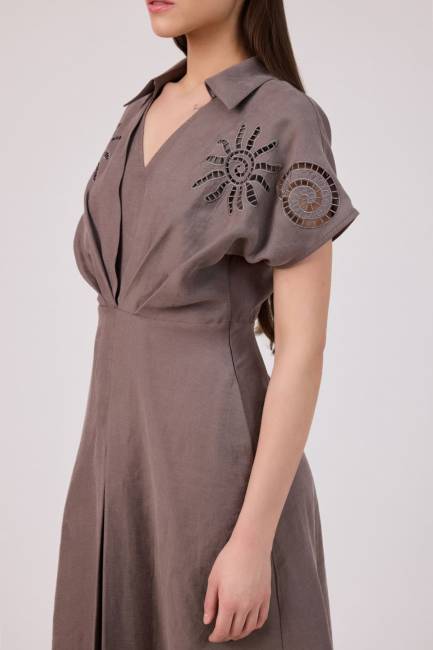 Fever - Nakış detaylı tencel elbise (1)
