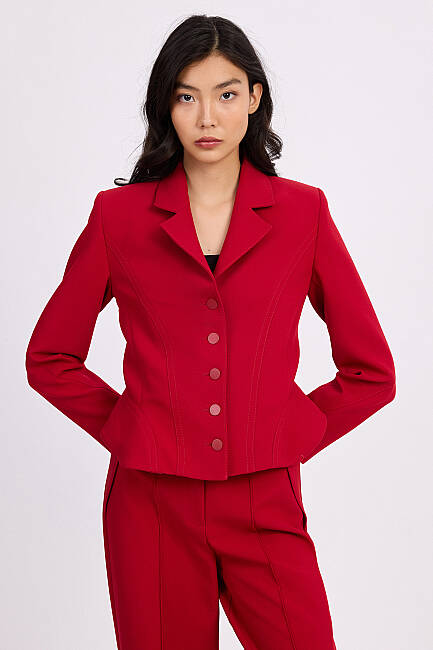 Peplum kup detaylı ceket