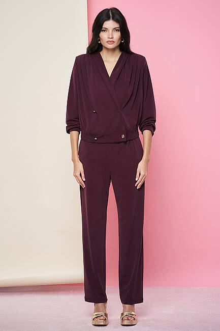 Pile detaylı tencel örme pantolon - 4