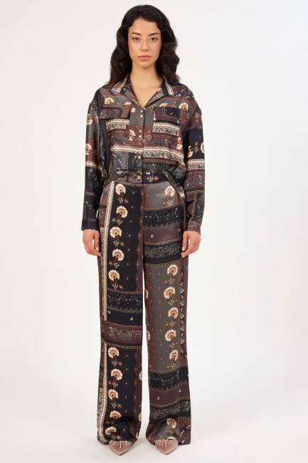 Fever - Safari desenli geniş paça pantolon (1)