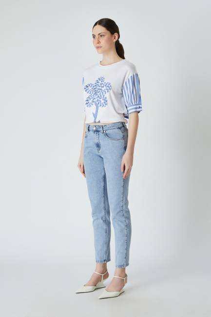 Fever - Şeffaf taşlı jean pantolon (1)