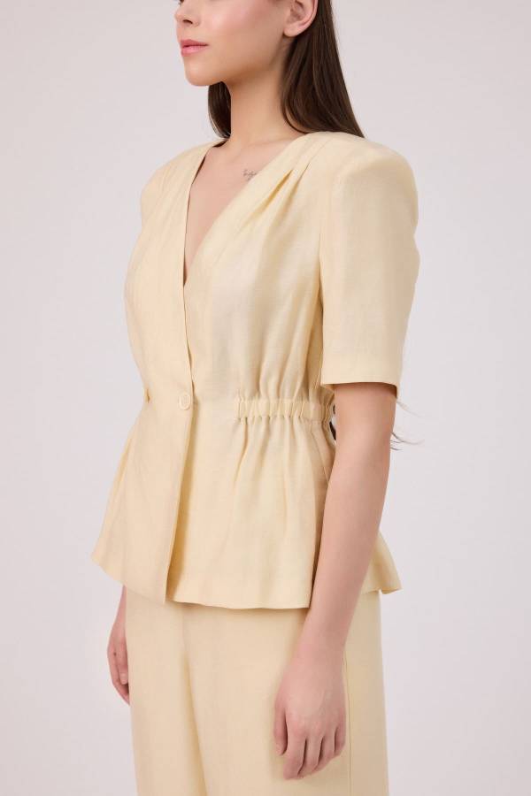 Tencel keten kısa kollu gömlek ceket - 3