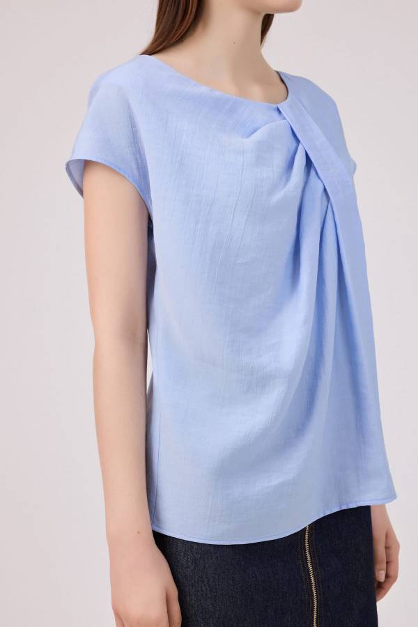 Tencel kup detaylı bluz
