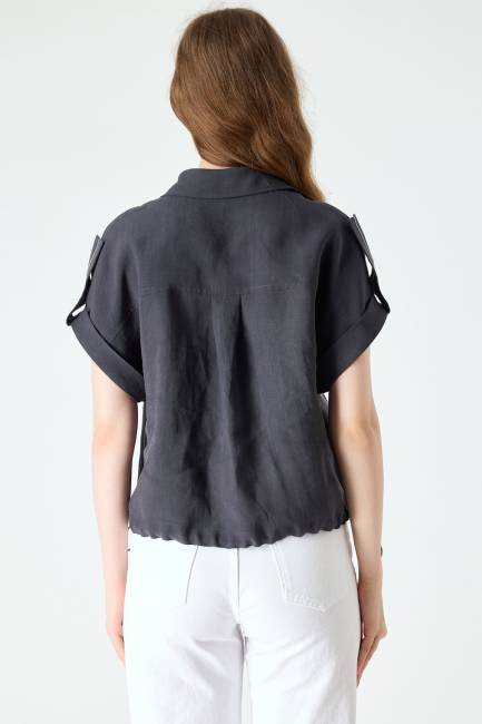 Fever - Zincir nakış detaylı tencel gömlek (1)